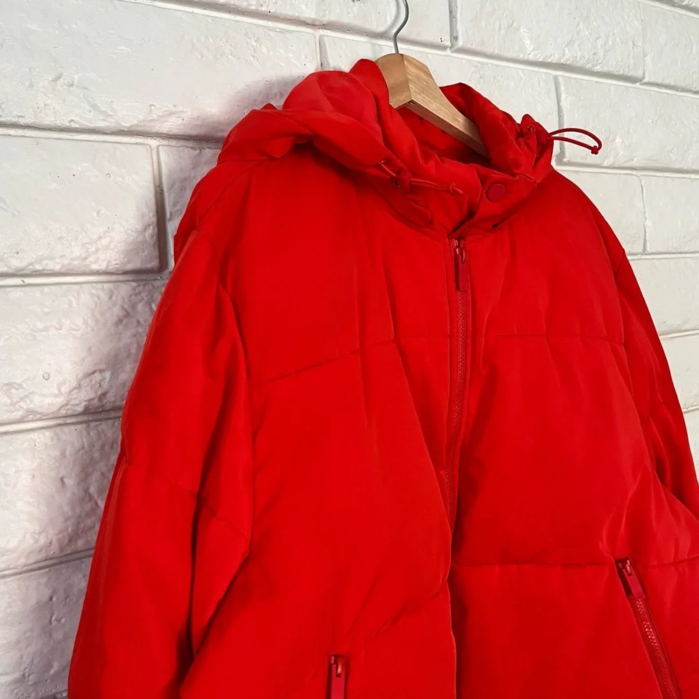 Alo Introspective Cherry Red Quilted Puffer Jacket Large